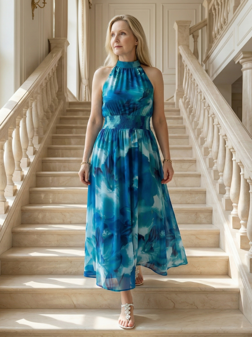 Tabitha | Yellow Batik Print Maxi Dress