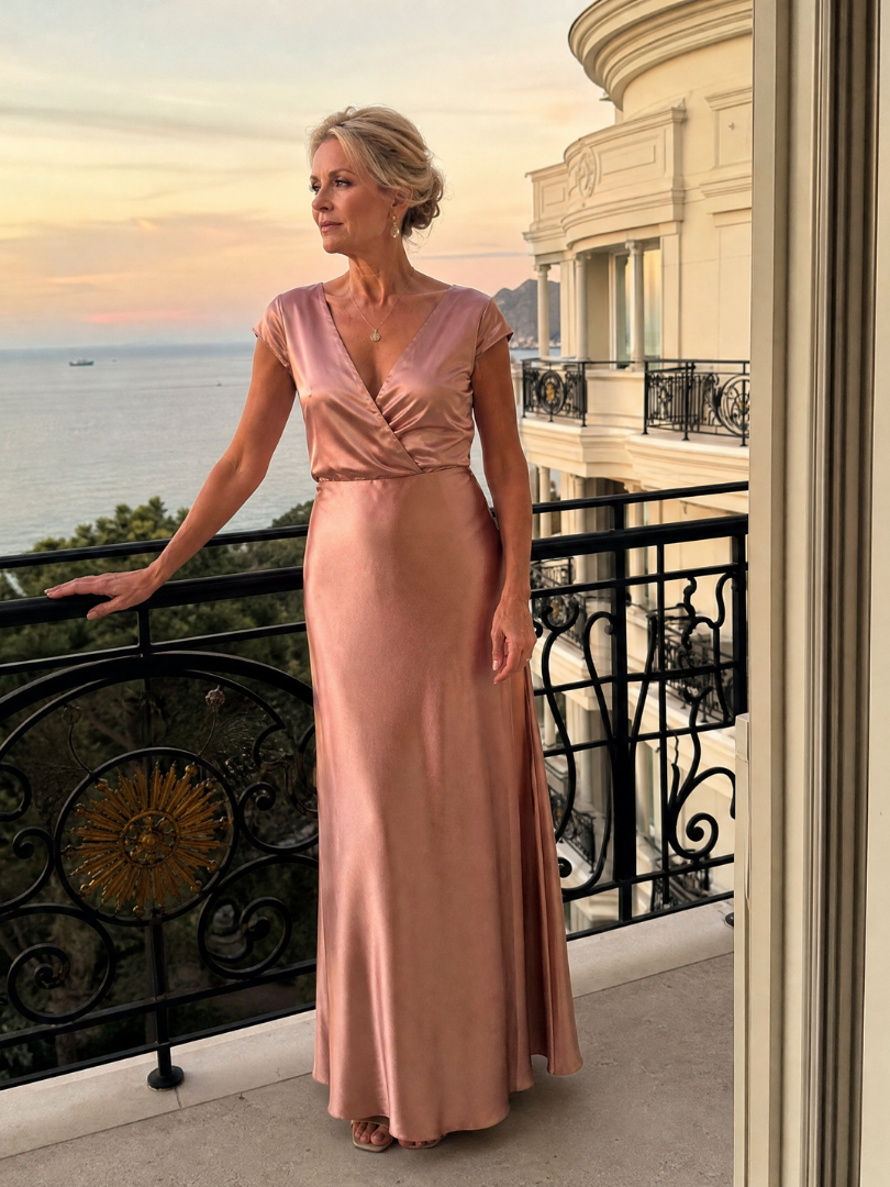 Felicity | Rose Satin-Sheen Maxi Dress