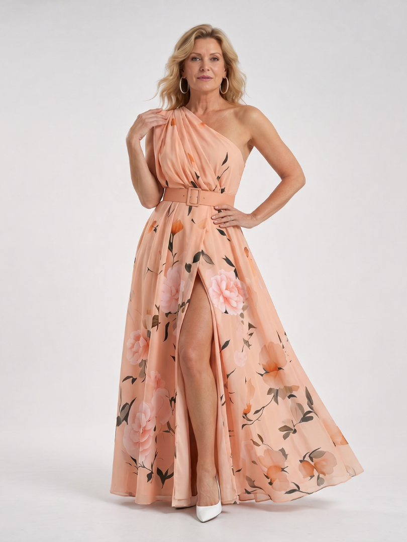 Ruth | Mint One-Shoulder Maxi Dress