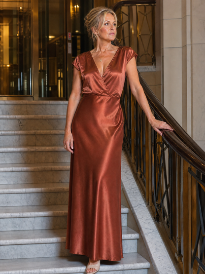 Felicity | Rose Satin-Sheen Maxi Dress