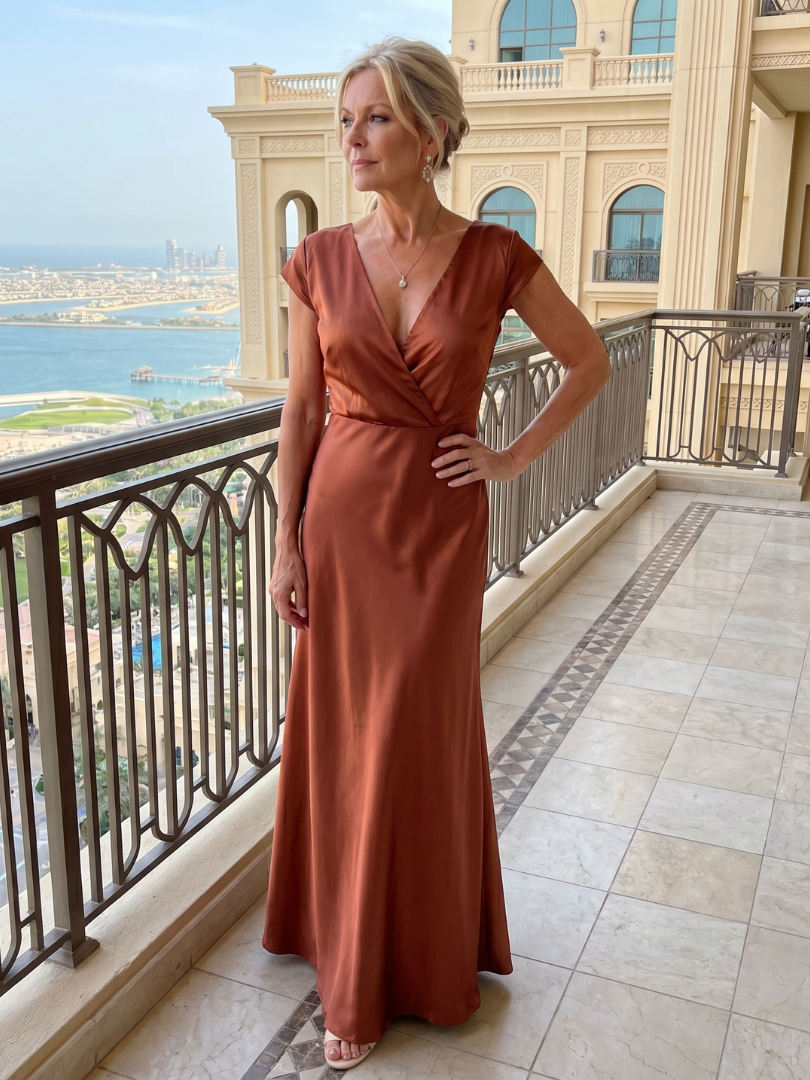 Felicity | Rose Satin-Sheen Maxi Dress