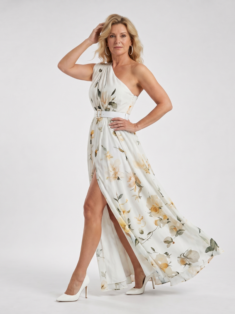 Ruth | Mint One-Shoulder Maxi Dress