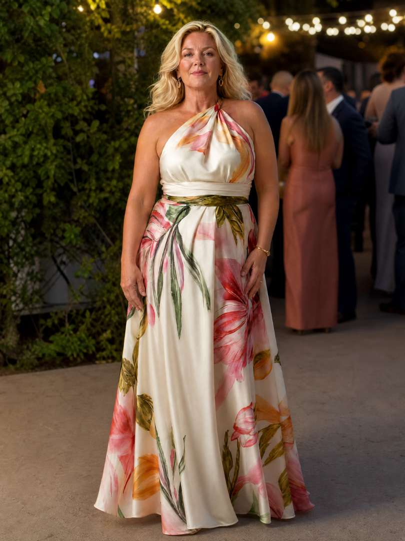 Monica | Floral Print Tie-Belt Maxi Dress