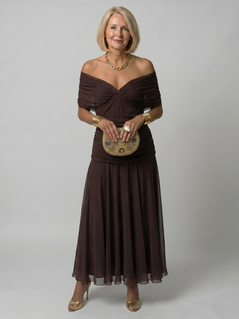 Linda | Violet Floral Print Midi Dress