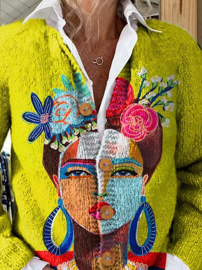 Audrey | Portrait Art Print Cardigan