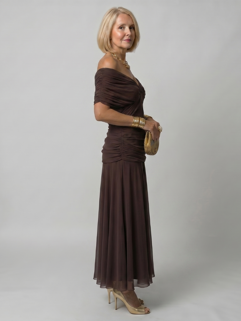 Linda | Violet Floral Print Midi Dress