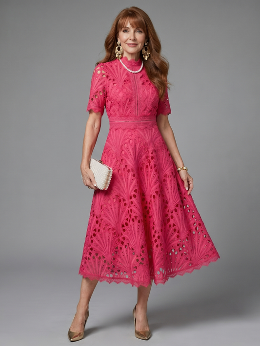 Martha | Pink Lace Dress