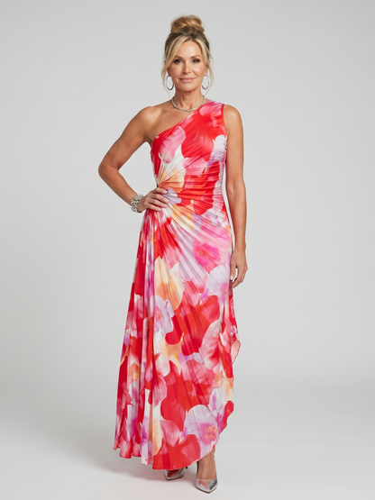 Diana | Coral One-Shoulder Maxi Dress