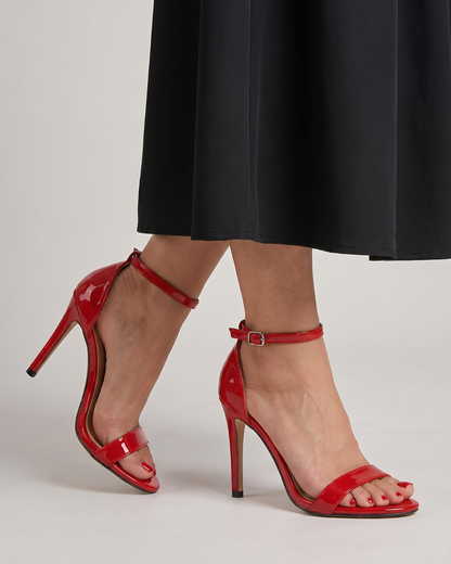 Rosalie | Red Patent Heeled Sandals