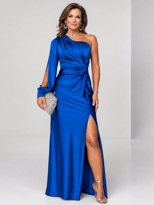 Alma | Royal Blue One-Shoulder Maxi Dress