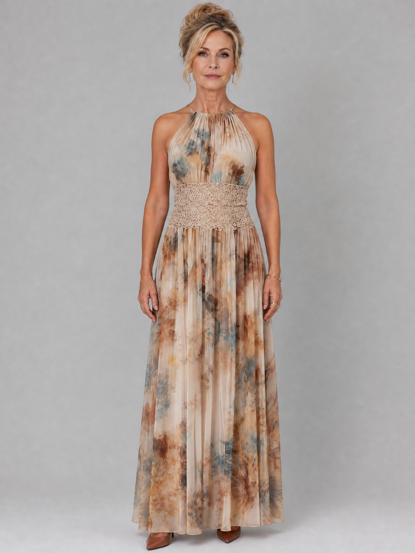 Susannah | Floral Print Maxi Dress with Lace Waist