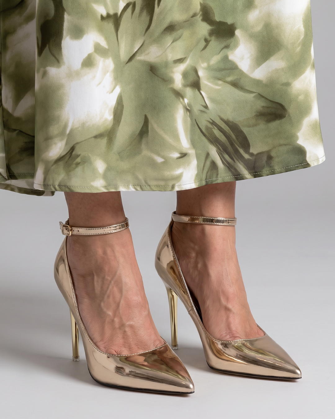 Marlene | Gold Metallic Ankle-Strap Courts