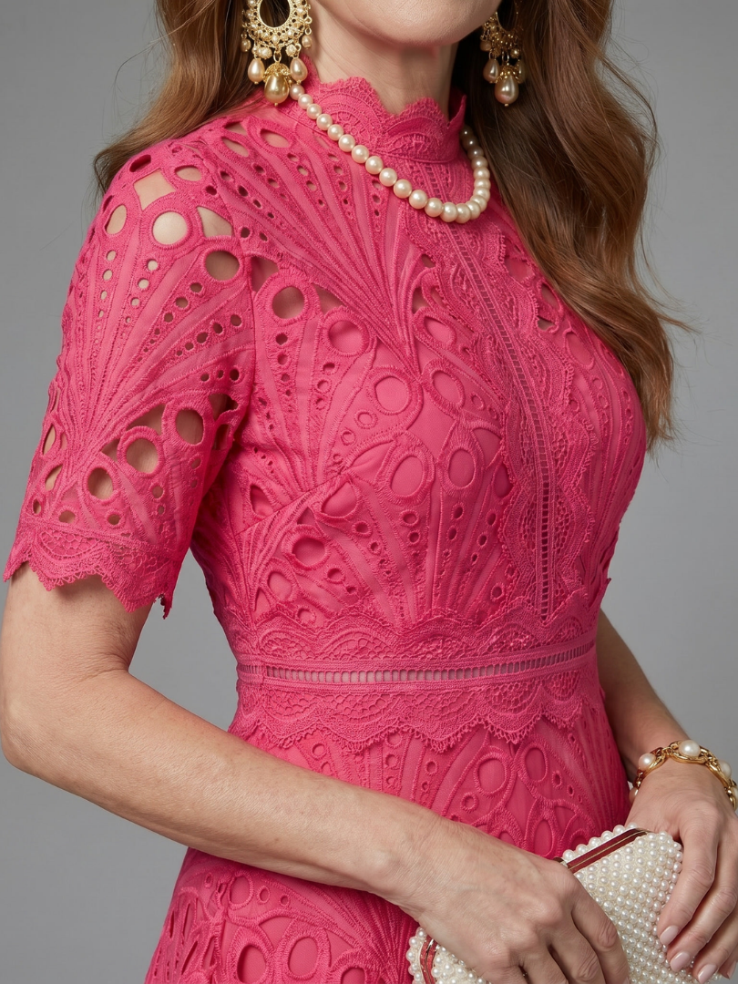 Martha | Pink Lace Dress