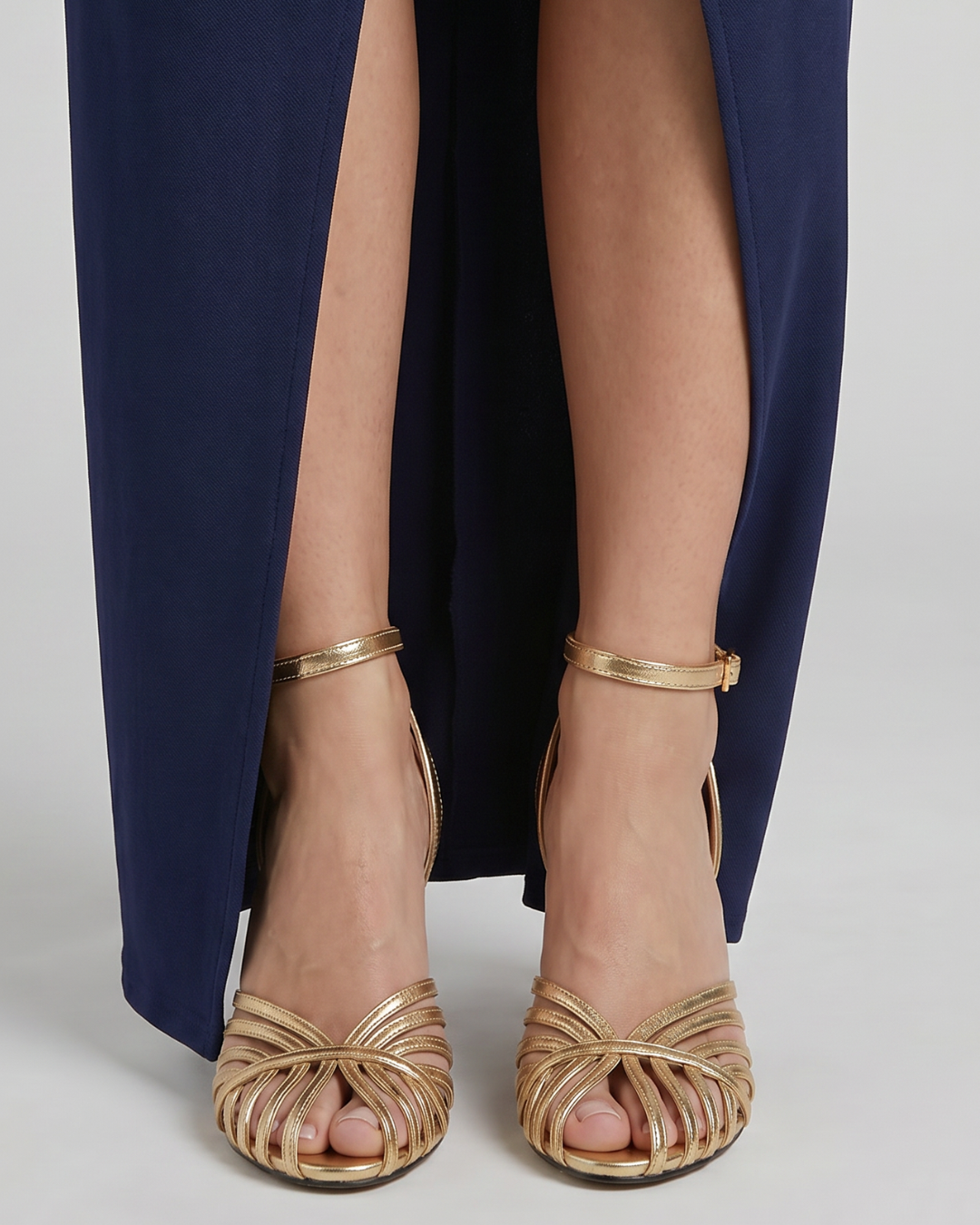 Matilda | Gold Strappy Stiletto Sandals