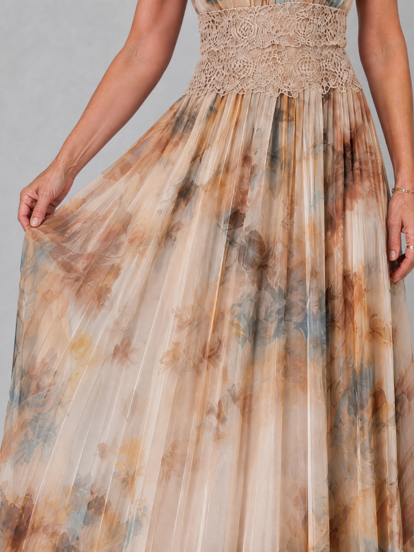 Susannah | Floral Print Maxi Dress with Lace Waist