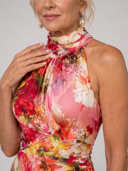 Miranda | Red Floral Print Maxi Dress