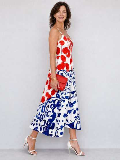 Nell | Leopard & Spot Print Midi Dress