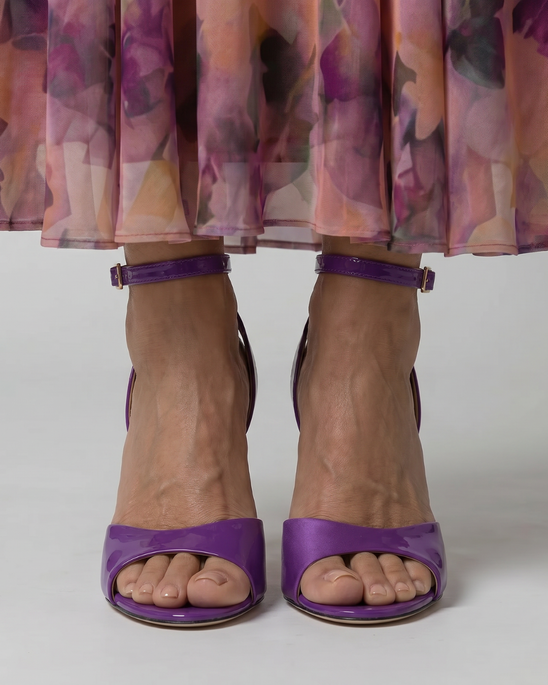Viola | Purple Patent Heeled Sandals