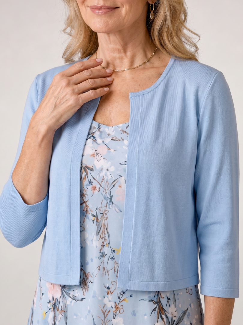 Denise | Floral Print Midi Dress with Matching Bolero
