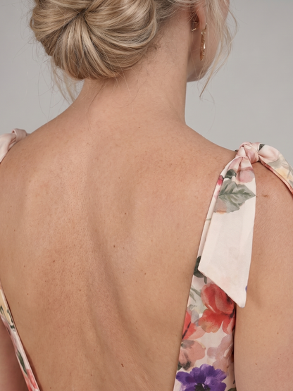 Rose | Cream Rose Print Maxi Dress