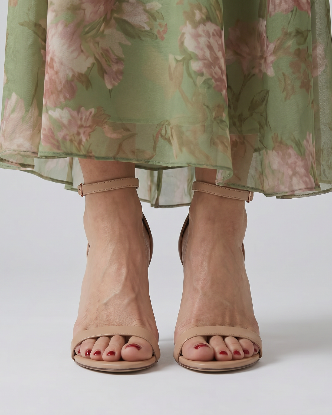 Helena | Beige Strappy Heeled Sandals