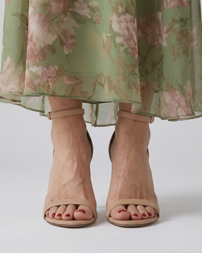 Helena | Beige Strappy Heeled Sandals