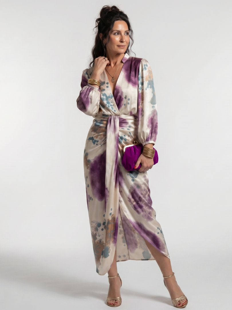 Pamela | Watercolour Print Wrap Dress