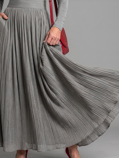 Abigail | Roll-Neck Pleated Skirt Dress