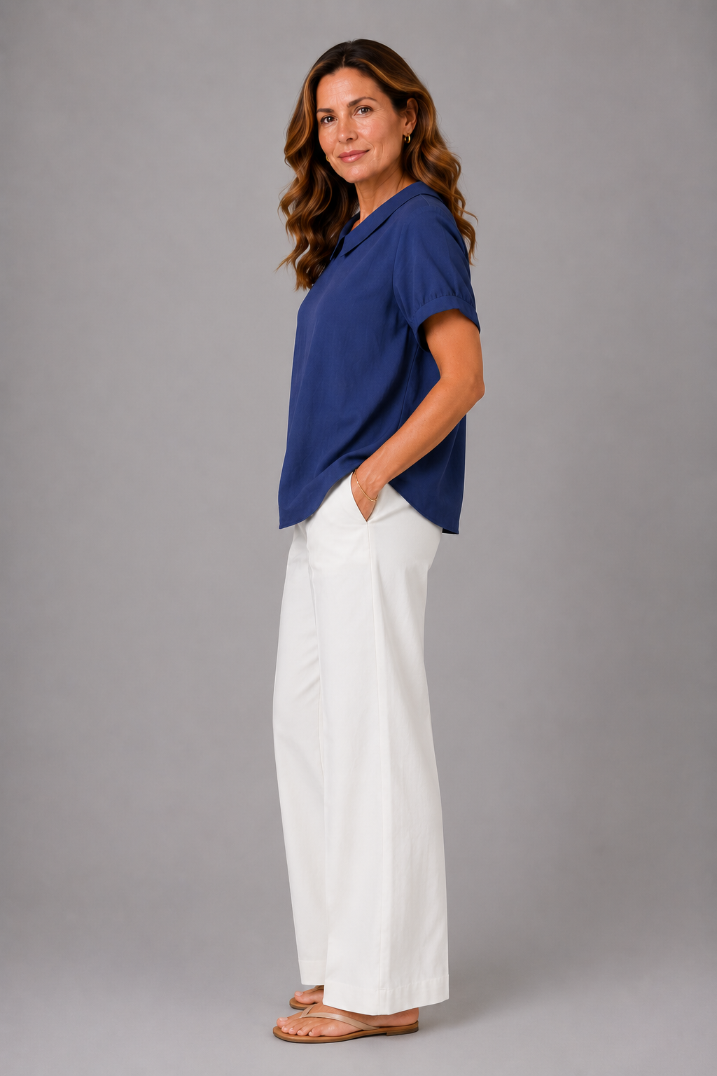 Ruth | Navy Peter Pan Collar Blouse