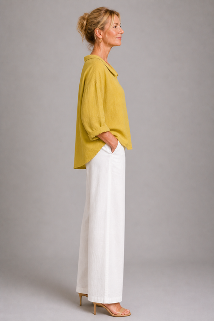 Tess | Mustard Peter Pan Collar Blouse