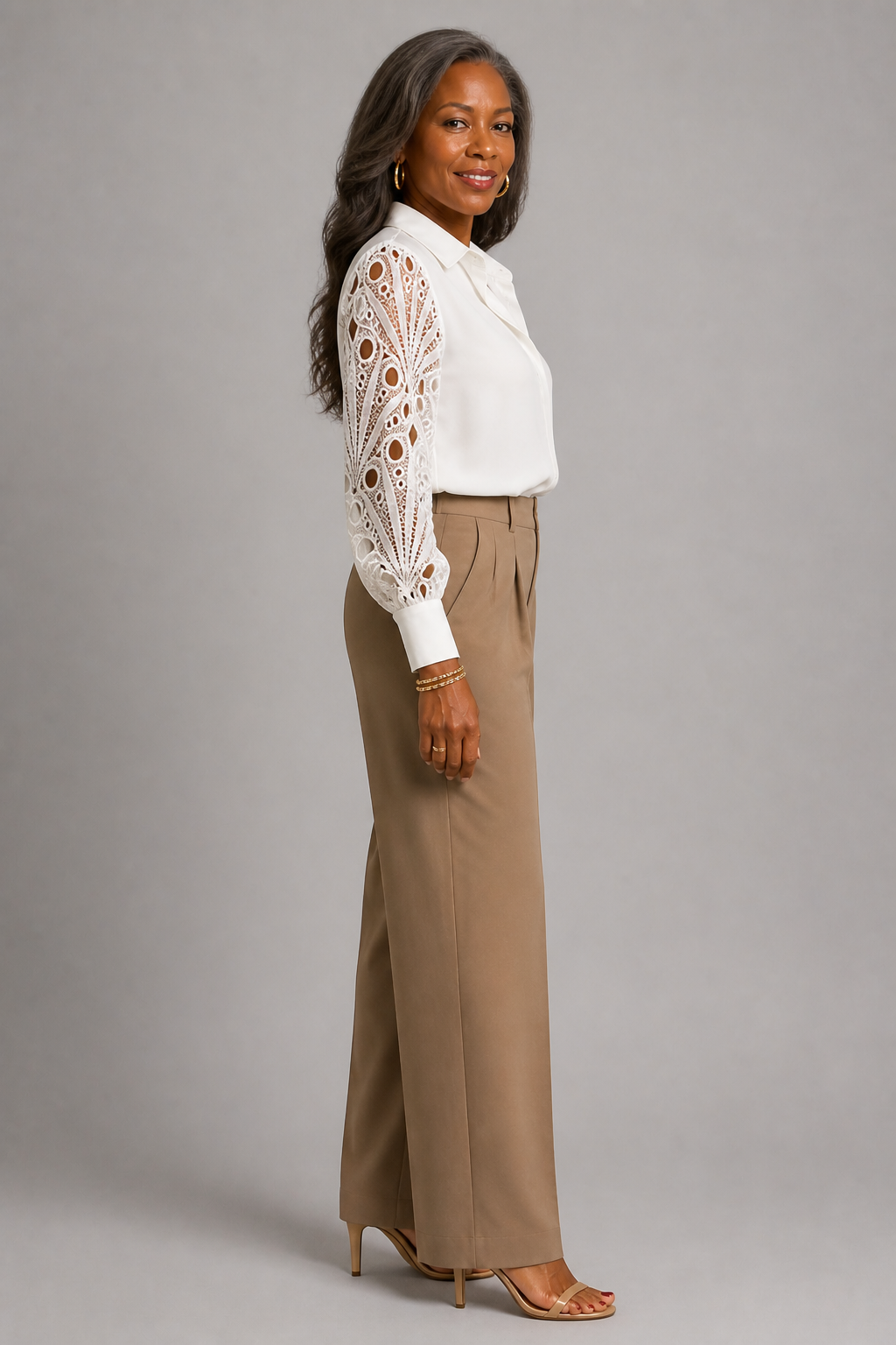 Beatrice | White Crochet Sleeve Blouse