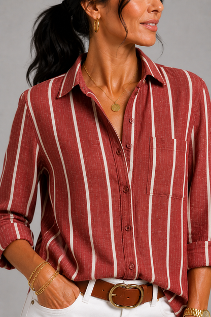 Rita | Rust Stripe Shirt