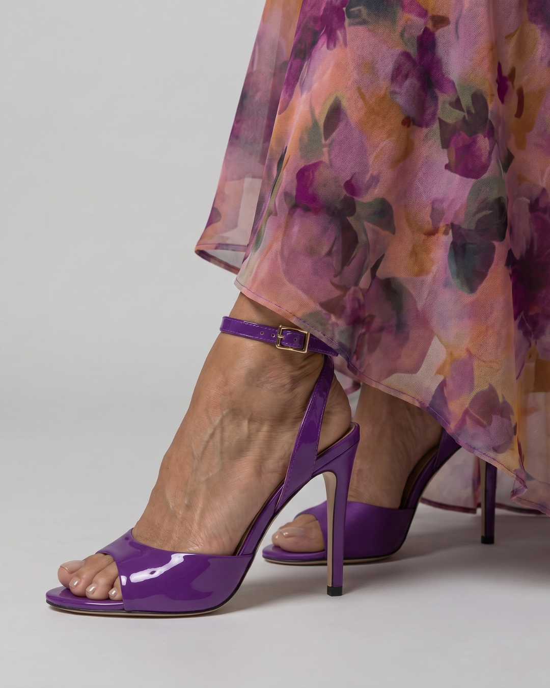 Viola | Purple Patent Heeled Sandals