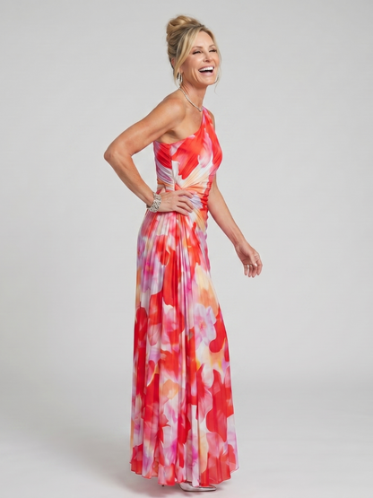 Diana | Coral One-Shoulder Maxi Dress