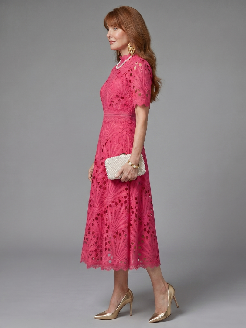 Martha | Pink Lace Dress
