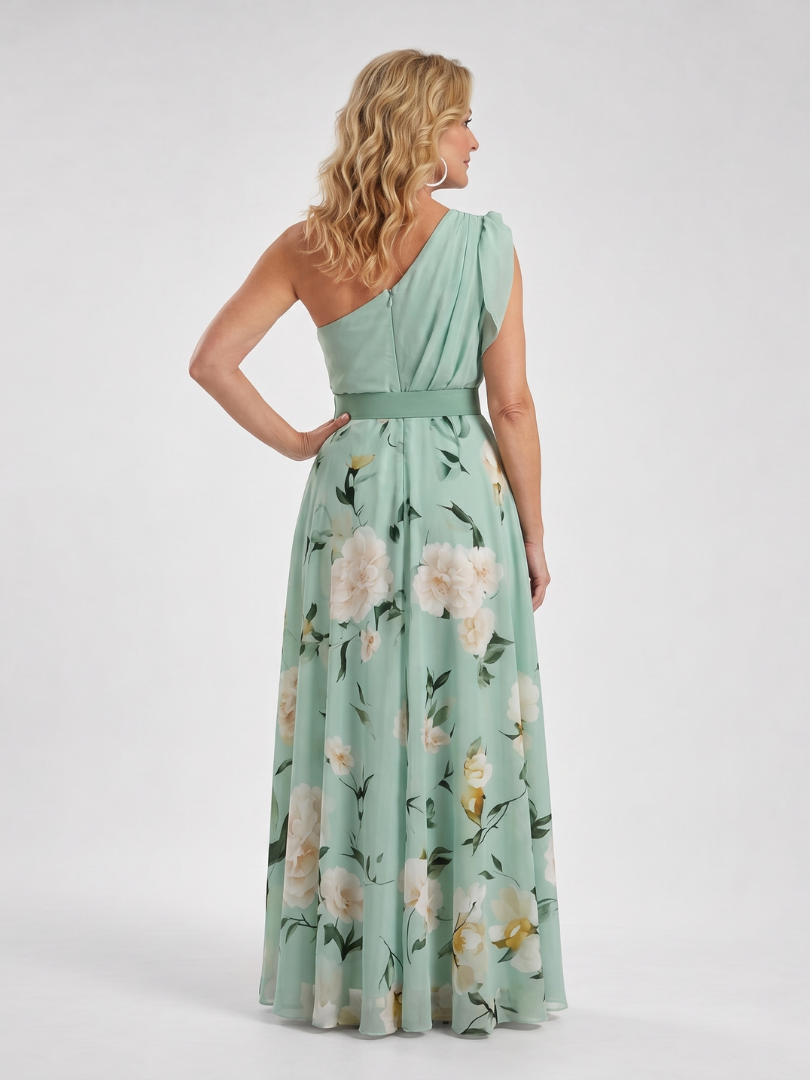 Ruth | Mint One-Shoulder Maxi Dress