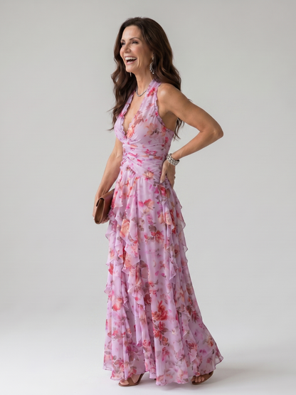 Rosalind | Lilac Floral Print Maxi Dress