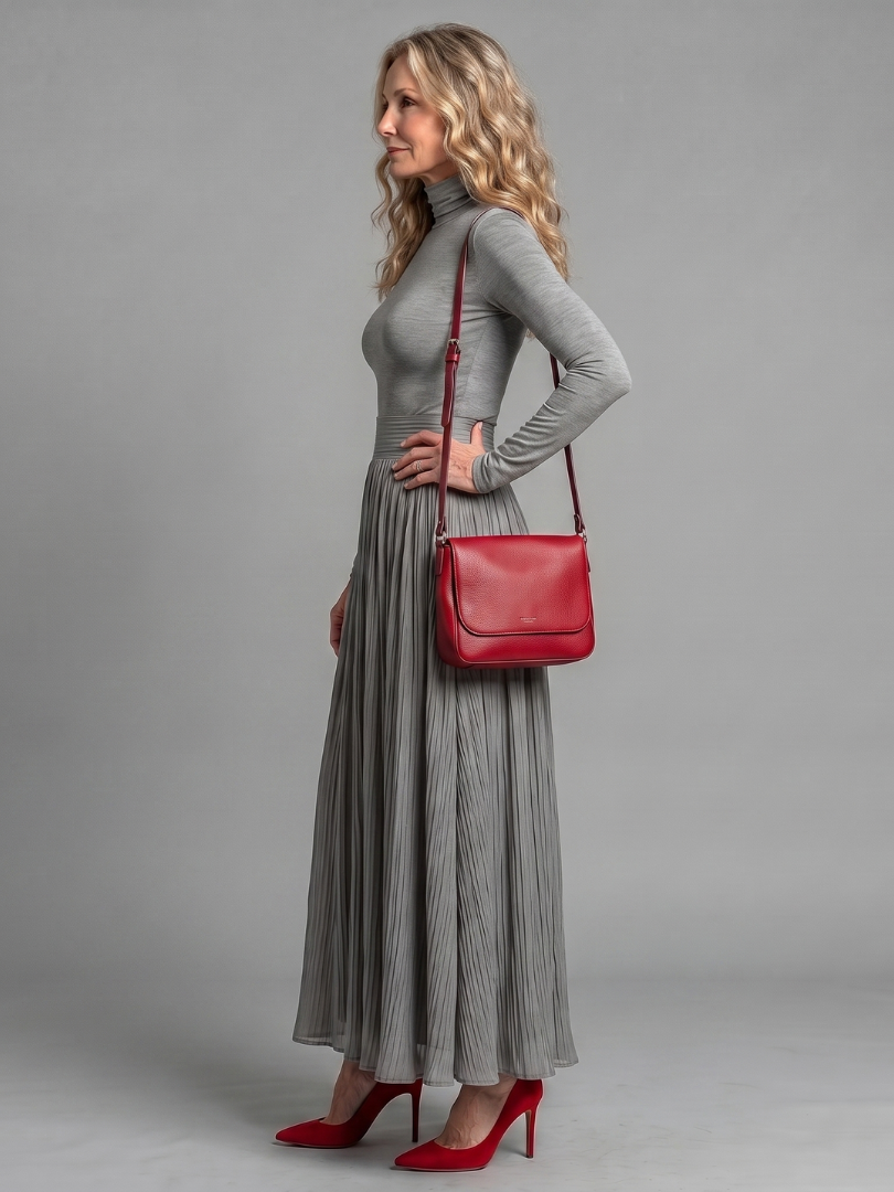 Abigail | Roll-Neck Pleated Skirt Dress
