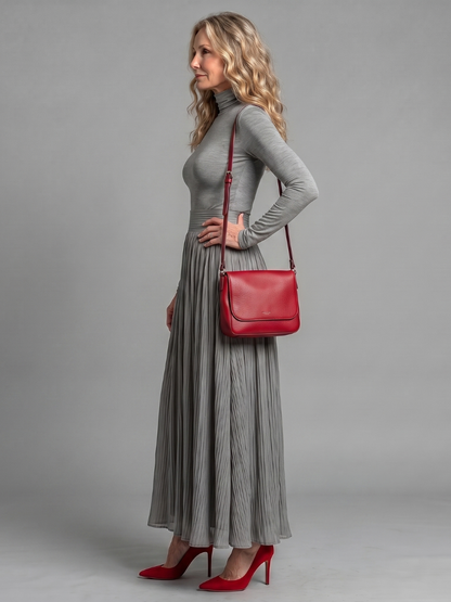 Abigail | Roll-Neck Pleated Skirt Dress