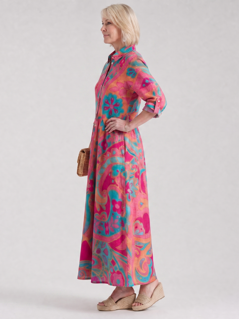 Heather | Ornamental Print Shirt Dress