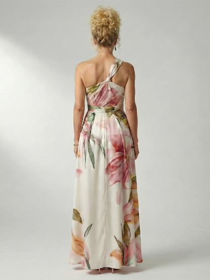 Monica | Floral Print Tie-Belt Maxi Dress