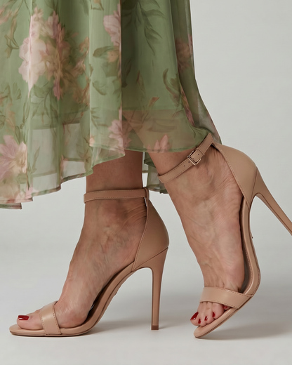 Helena | Beige Strappy Heeled Sandals