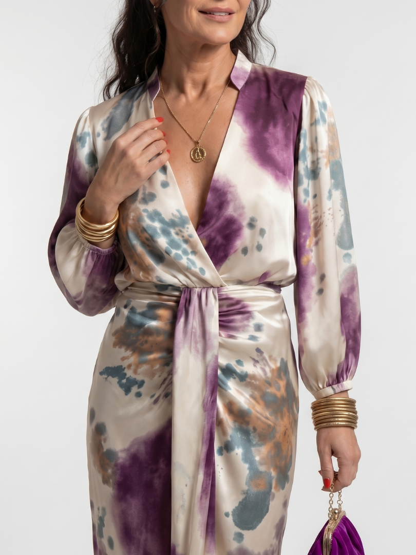 Pamela | Watercolour Print Wrap Dress