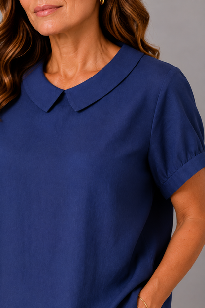 Ruth | Navy Peter Pan Collar Blouse