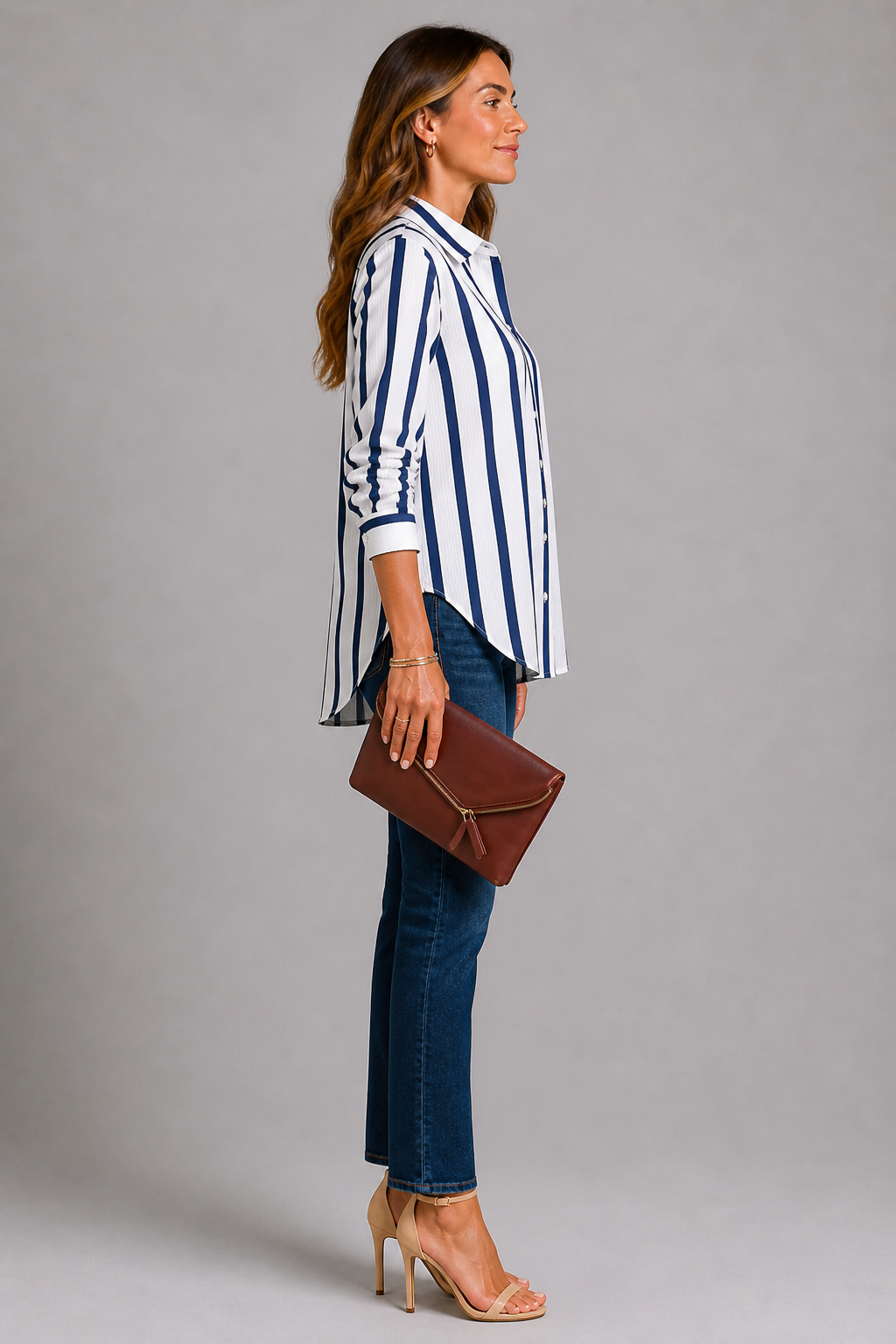 Josie | Navy Stripe Shirt