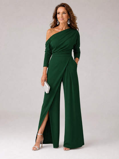 Margaret | White One-Shoulder Jumpsuit