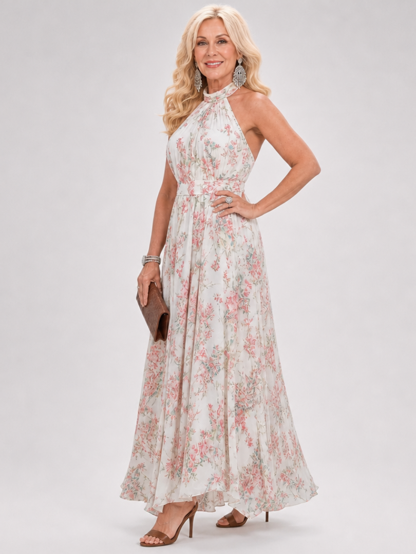 Yvonne | Cream Ditsy Floral Midi Dress