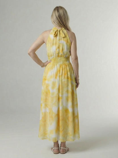 Tabitha | Yellow Batik Print Maxi Dress