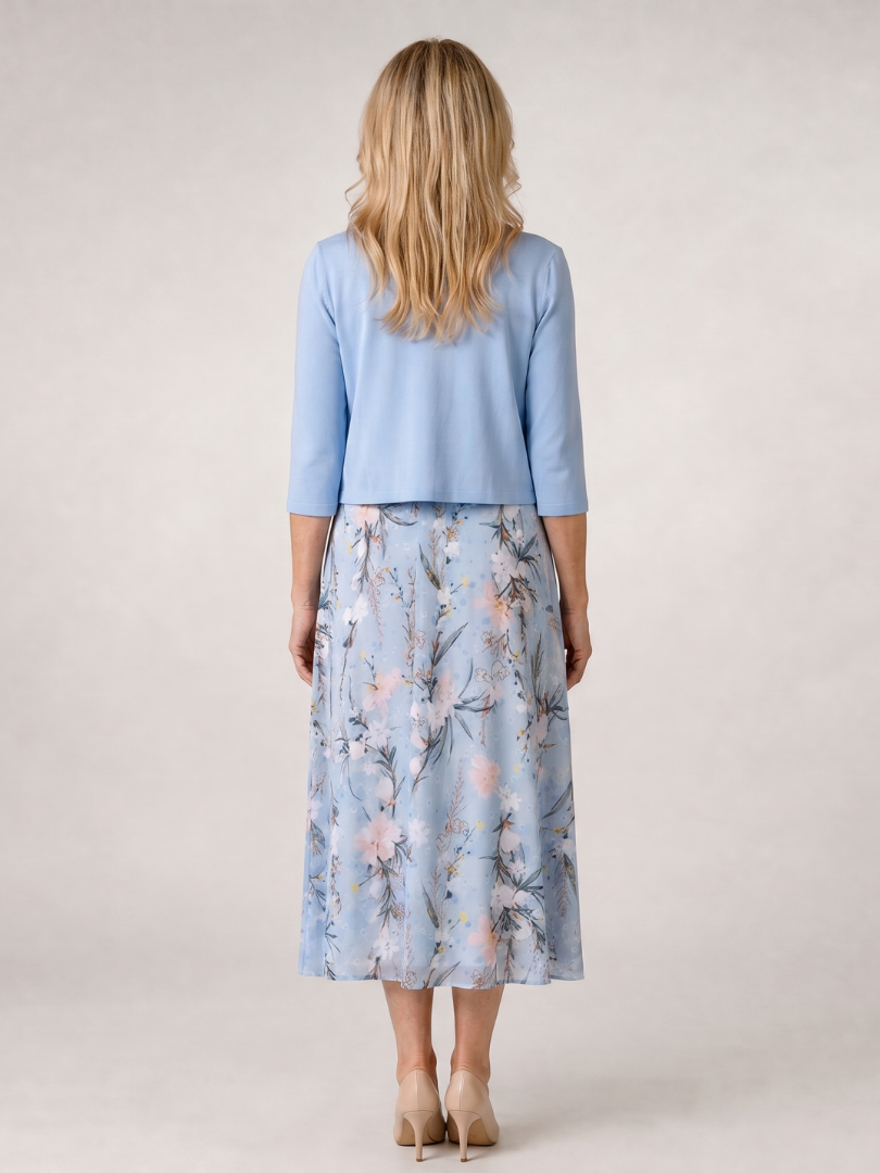 Denise | Floral Print Midi Dress with Matching Bolero