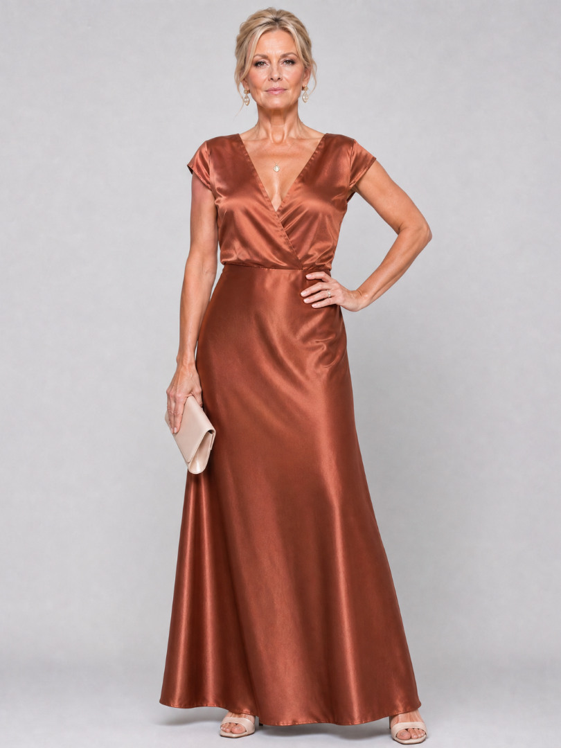 Felicity | Rose Satin-Sheen Maxi Dress